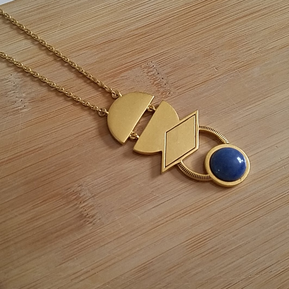 Madewell | Blue Stone Pendant Necklace